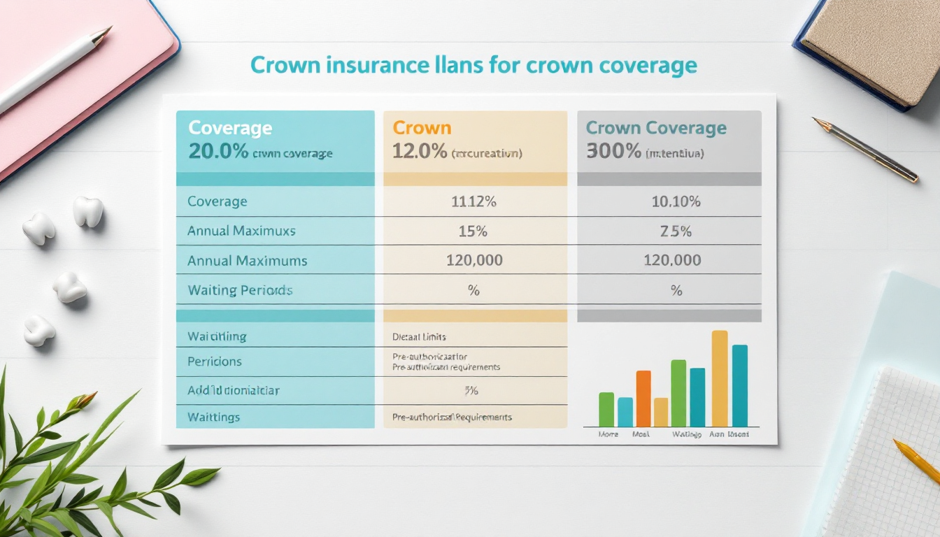 크라운 보장 보험 상품들의 특징과 보장 내용을 비교하는 인포그래픽 이미지